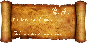 Markovics Álmos névjegykártya